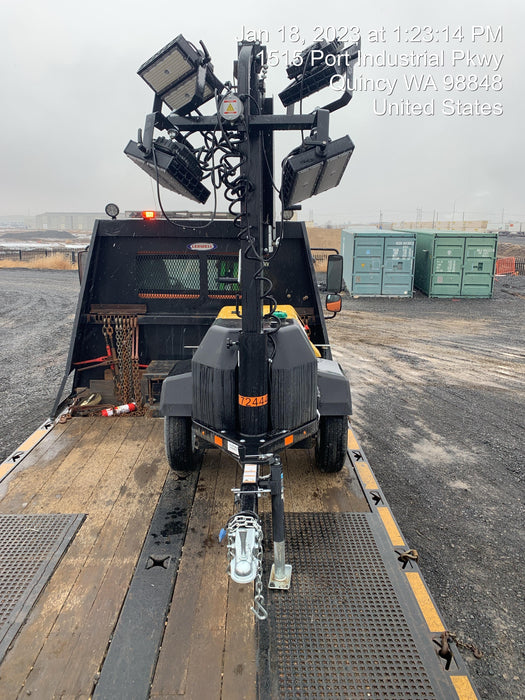 2021 Allmand NLV3GR (4) LED Light Fixture 350W, 23' Vertical Mast, 3kW Prime, Towable, Deep Sea L401, Leveling Jacks, Yanmar T4F 5.8hp