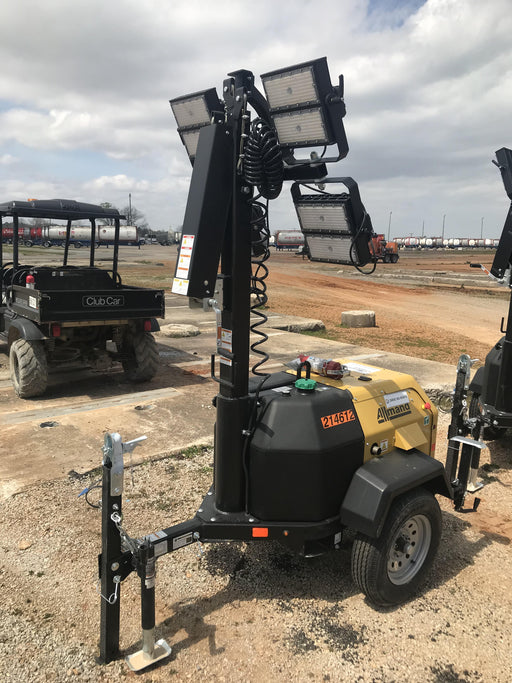 2022 Allmand NLV3GR (4) LED Light Fixture 350W, 23' Vertical Mast, 3kW Prime, Towable, Deep Sea L401, Leveling Jacks, Yanmar T4F 5.8hp