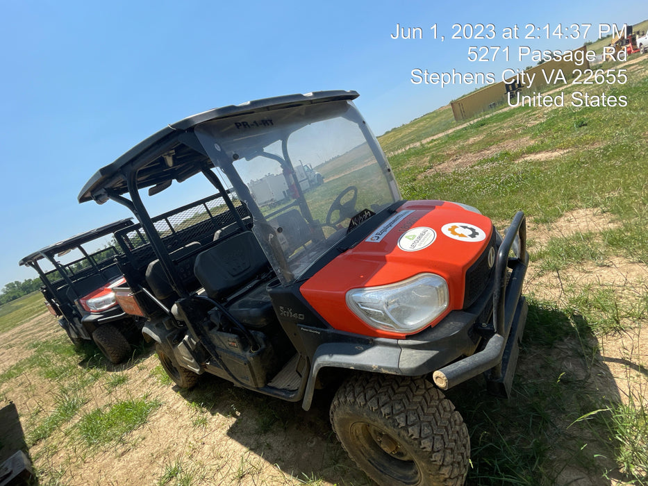 2021 Kubota RTV-X1140W-H Plastic Canopy, Windshield Acrylic Clear, LED Strobe Light, Wire Harness Kit, Back up Alarm