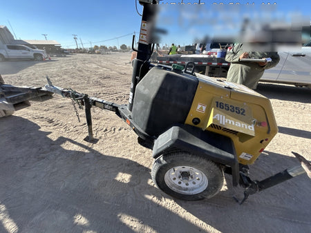 2021 Allmand NLV3GR (4) LED Light Fixture 350W, 23' Vertical Mast, 3kW Prime, Towable, Deep Sea L401, Leveling Jacks, Yanmar T4F 5.8hp