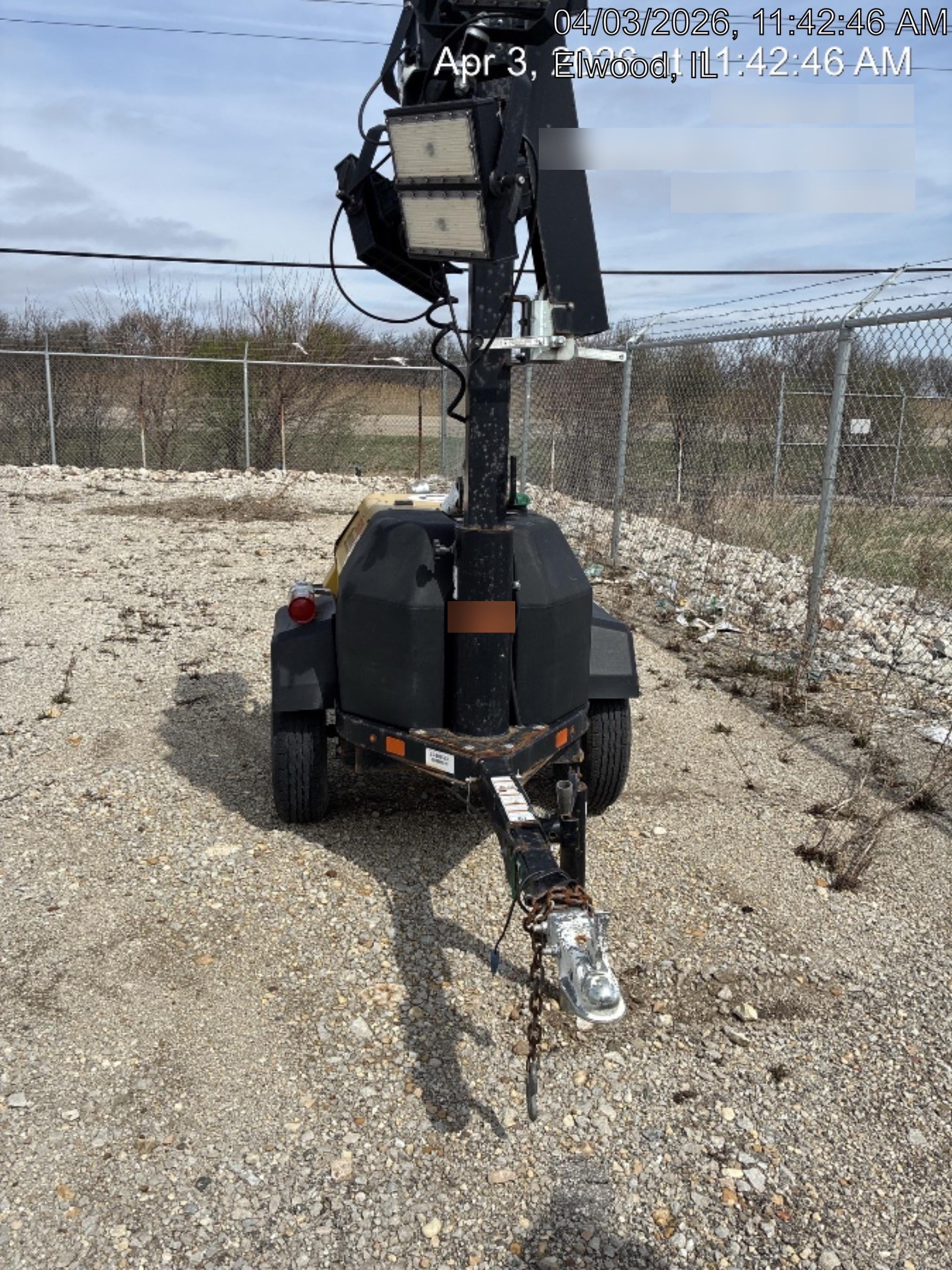 2022 Allmand NLV3GR (4) LED Light Fixture 350W, 23' Vertical Mast, 3kW Prime, Towable, ES Decals, T3