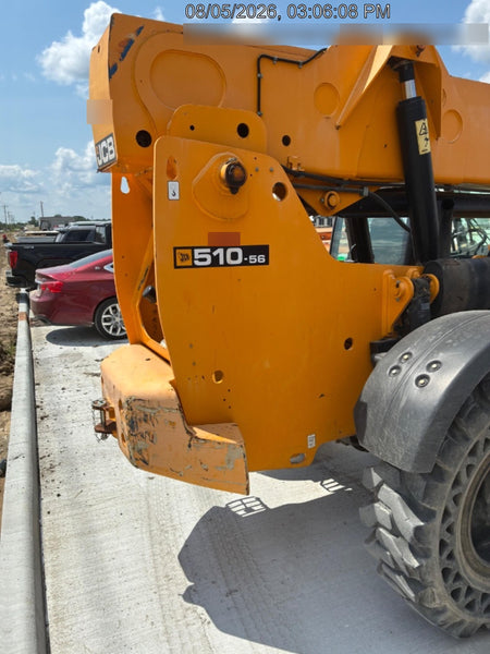 2019 JCB 510-56 74 HP w/CAB/HVAC, Beacon, Worklights, Aux Hydraulics, Solid Tires 72" Carriage/60" Forks