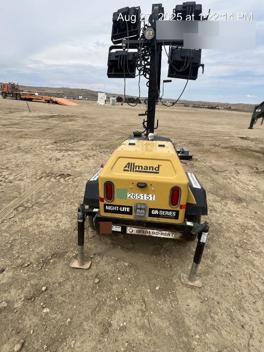 2022 Allmand NLV3GR (4) LED Light Fixture 350W, 23' Vertical Mast, 3kW Prime, Towable, ES Decals, T3