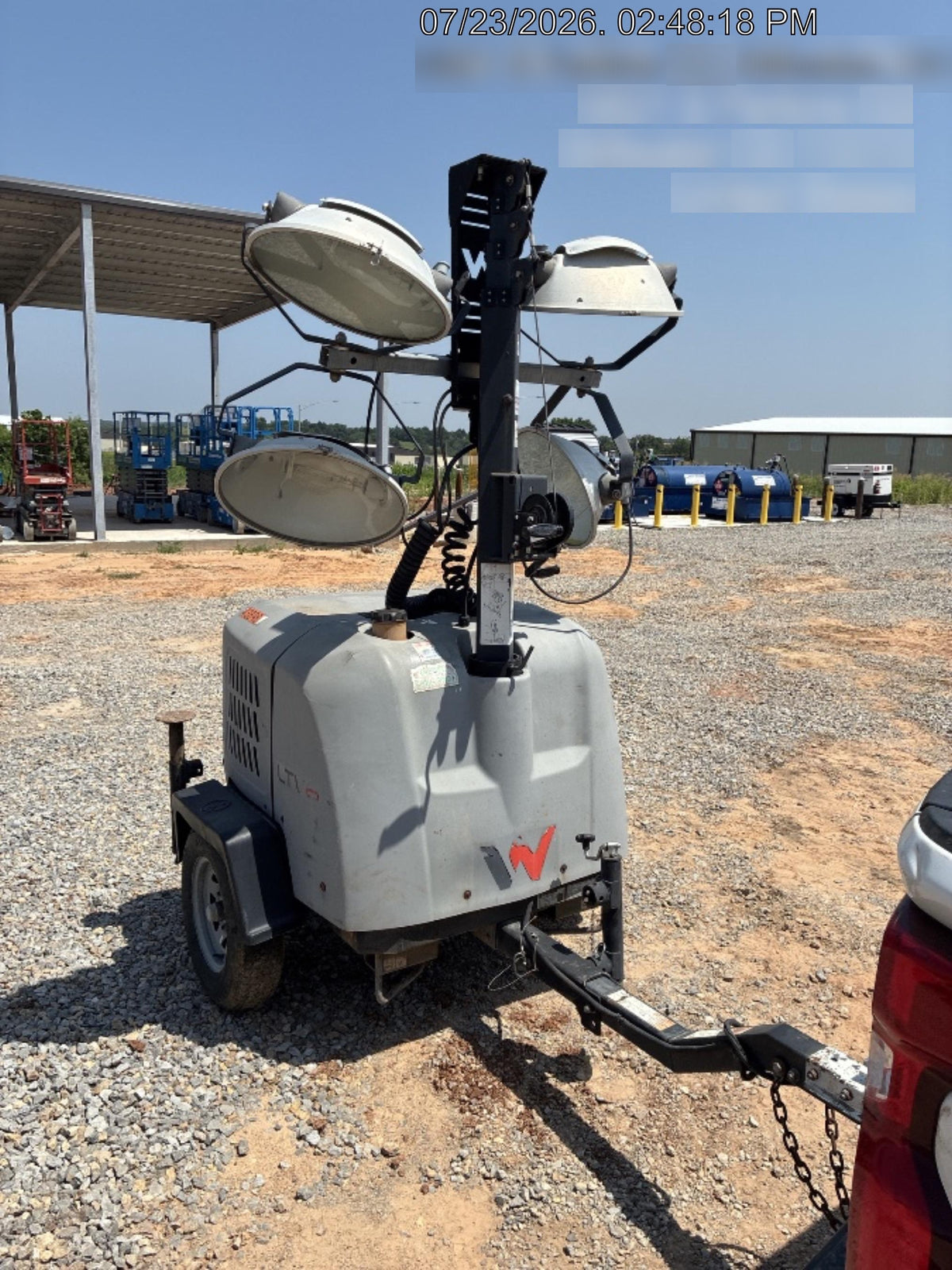 2019 Wacker Neuson LTV6L-MH Wacker Neuson LTV6L Mobile Light Tower w/Fuel Level Sensor Installed