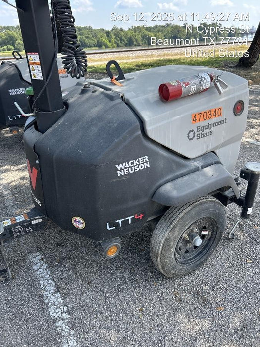 2024 Wacker Neuson LTT4 Diesel, Kohler KDW702, Deep Sea Controller, Auto Start, LED 320W, Bypass Outlet, T3