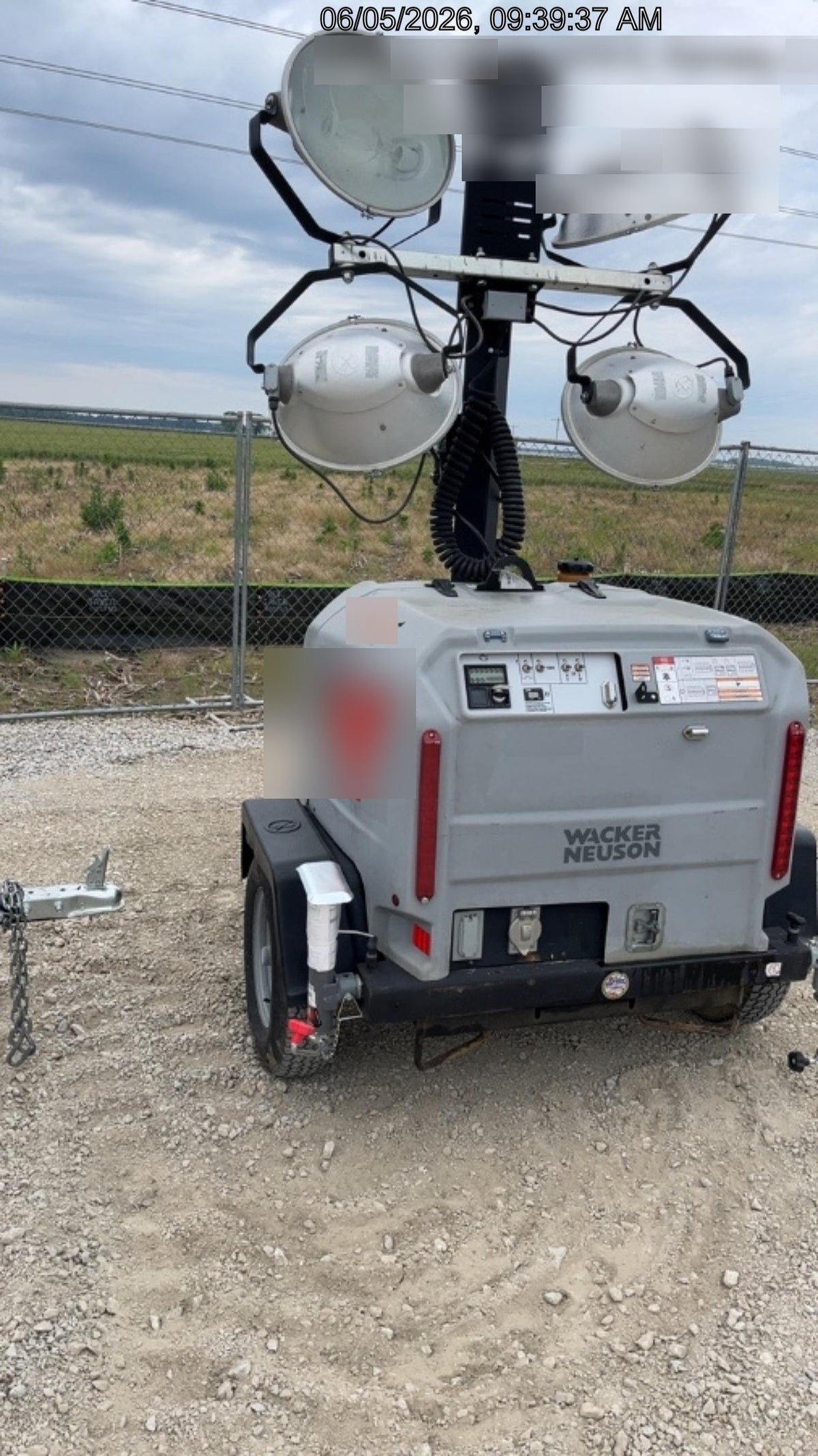 2019 Wacker Neuson LTV6L-MH Wacker Neuson LTV6L Mobile Light Tower w/Fuel Level Sensor Installed