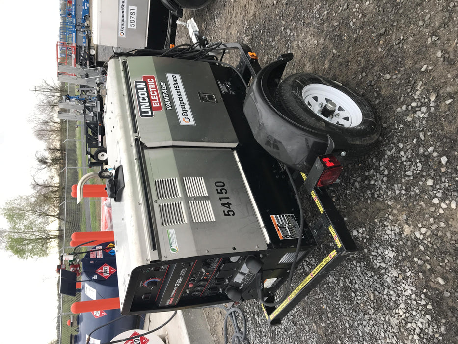 2019 Lincoln Electric Vantage 322 Welder Ready-Pak 3, Two wheel trailer, Fender and Light kit, Cable Rack