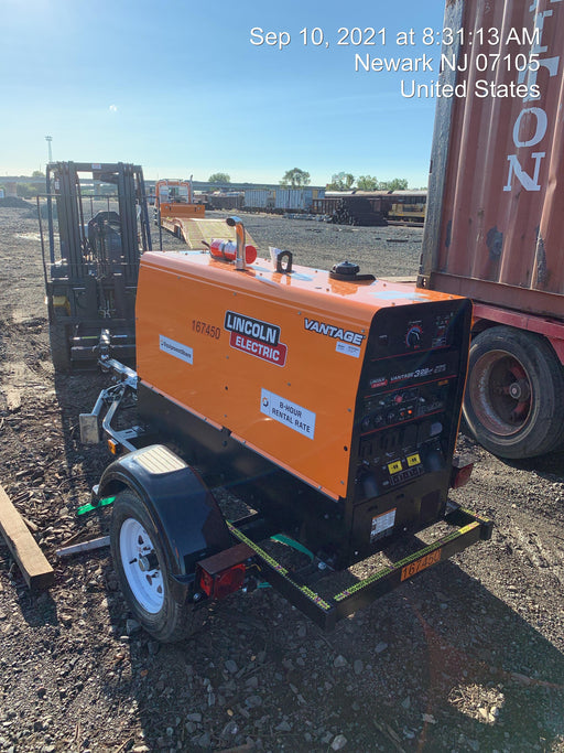 2021 Lincoln Electric Vantage 322 Vantage 322 Ready Pak 3 w/ Decals, ORANGE (includes trailer, cable rack, fender light kit) NO Telematics