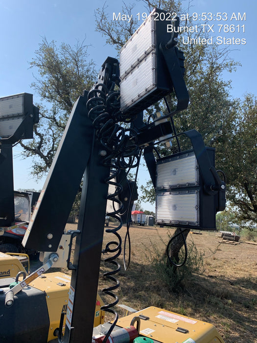 2022 Allmand NLV3GR (4) LED Light Fixture 350W, 23' Vertical Mast, 3kW Prime, Towable, Deep Sea L401, Leveling Jacks, Yanmar T4F 5.8hp