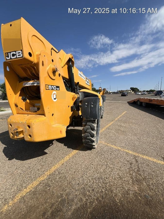 2020 JCB 510-56 Cab/Heat/Air, 74 HP, Solid Tires, STD Worklight, Beacon, Aux Hydraulics, Lifting Eye, Back up Alarm w/66" Carriage/60" Forks