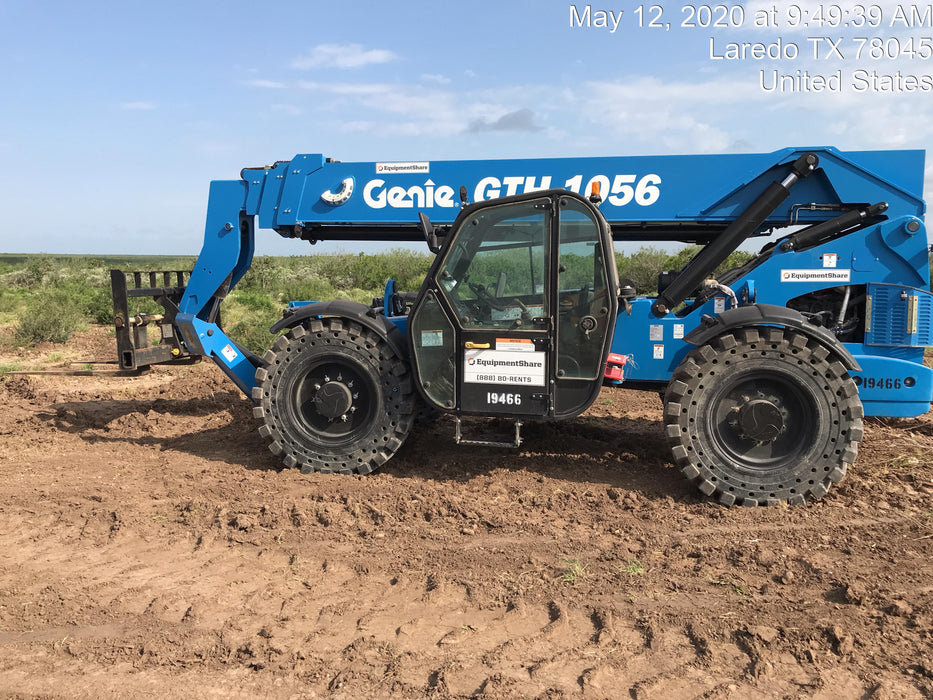 2018 Genie GTH-1056 Genie GTH-1056 w/Enclosed Cab w/HVAC, Work Lights, Solid Tires, Beacon, 60" Carriage and Forks