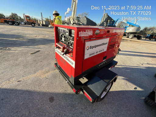 2022 Shindaiwa DGW400MDL Kubota D902 Engine, 23 HP, Dual Op Welder, Wire, Arc, Droop Stick, Tig, and CC Stick Functionality, Simulphase, 3 Phase and 1 Phase Gen Output, Single Axle NB Trlr, Slr Trckl Chrg 12V 12W, Fire Ext