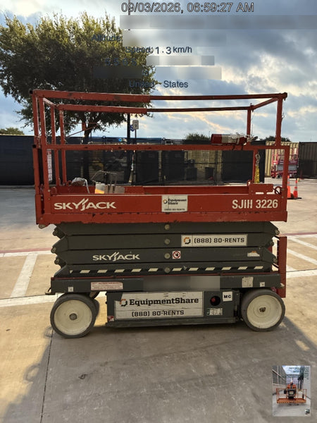 2019 Skyjack SJIII-3226 Standard Options, Trojan Batteries