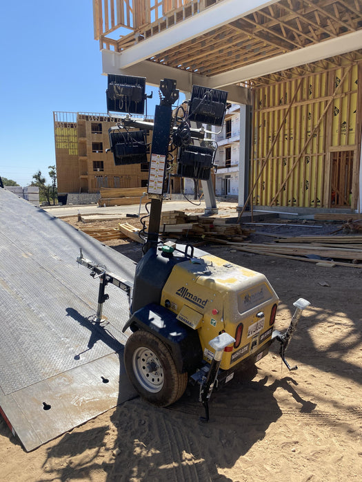 2022 Allmand NLV3GR (4) LED Light Fixture 350W, 23' Vertical Mast, 3kW Prime, Towable, ES Decals, T3