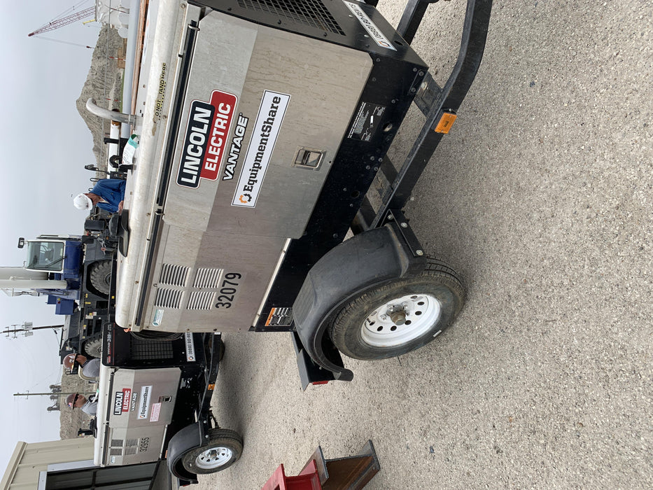 2019 Lincoln Electric Vantage 322 Welder Ready-Pak 3, Two wheel trailer, Fender and Light kit, Cable Rack