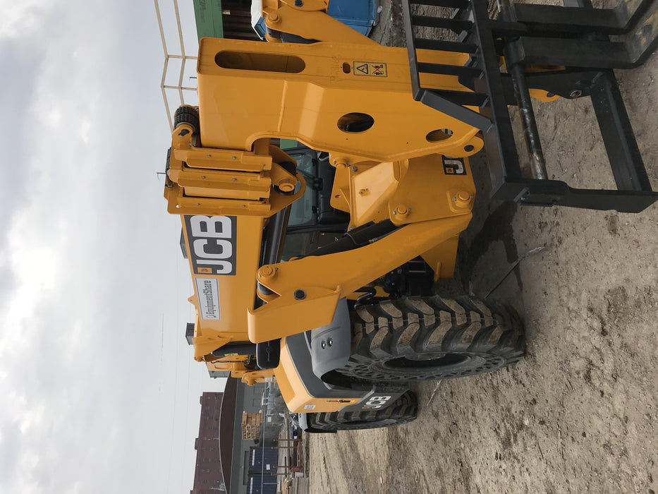 2020 JCB 510-56 Cab/Heat/Air, 74 HP, Solid Tires, STD Worklight, Beacon, Aux Hydraulics, Lifting Eye, Back up Alarm w/66" Carriage/60" Forks