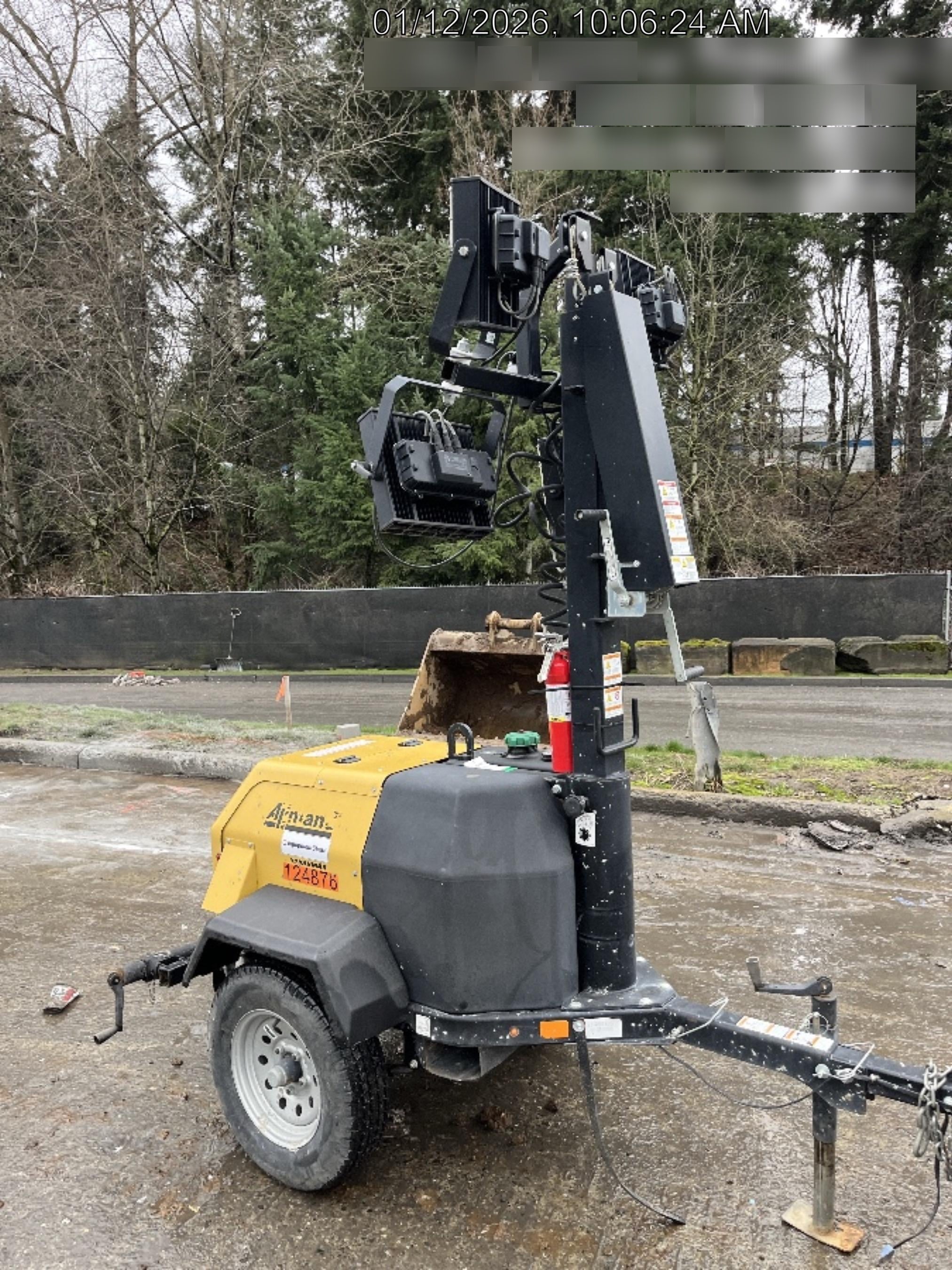2020 Allmand NLV3GR (4) LED Light Fixture 350W, 23' Vertical Mast, 3kW Prime, Towable, Deep Sea L401, Leveling Jacks, Yanmar T4F 5.8hp