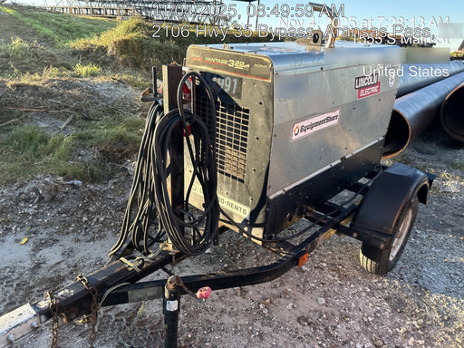 2019 Lincoln Electric Vantage 322 Welder Ready-Pak 3, Two wheel trailer, Fender and Light kit, Cable Rack