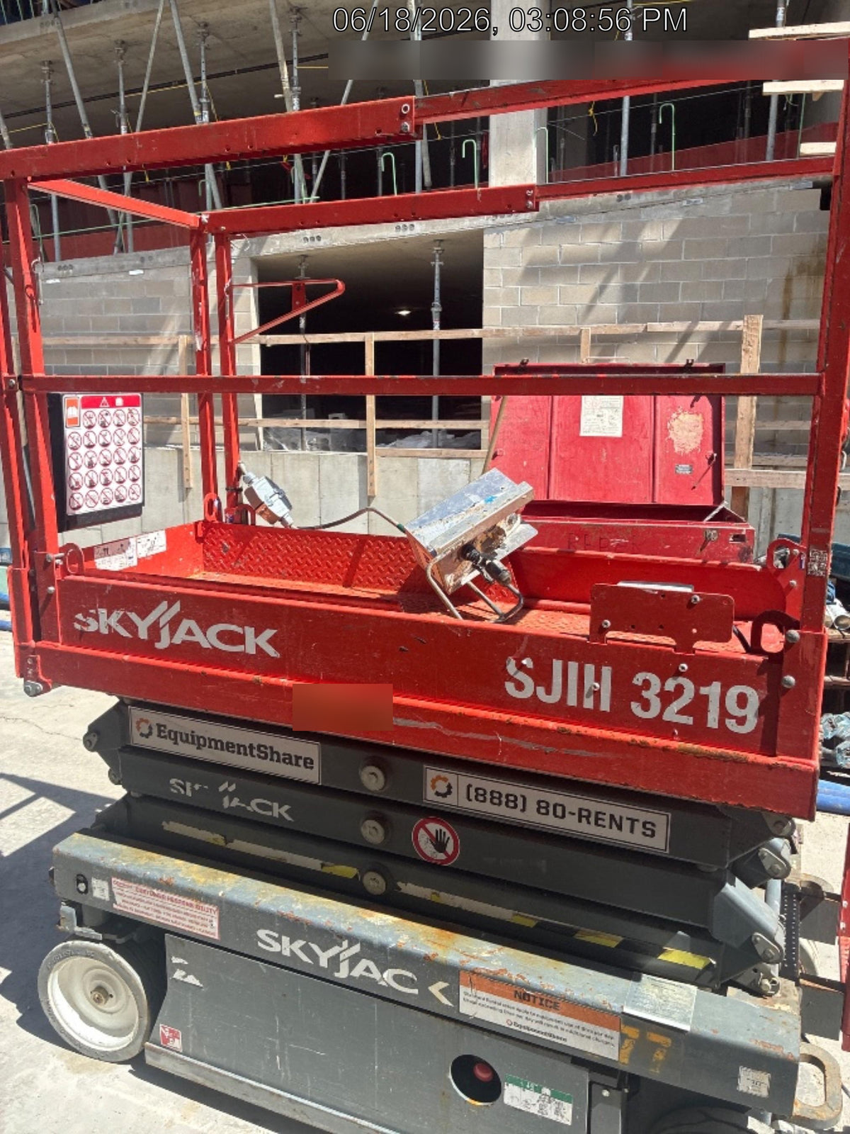 2018 Skyjack SJIII-3219 Standard Rental Specs