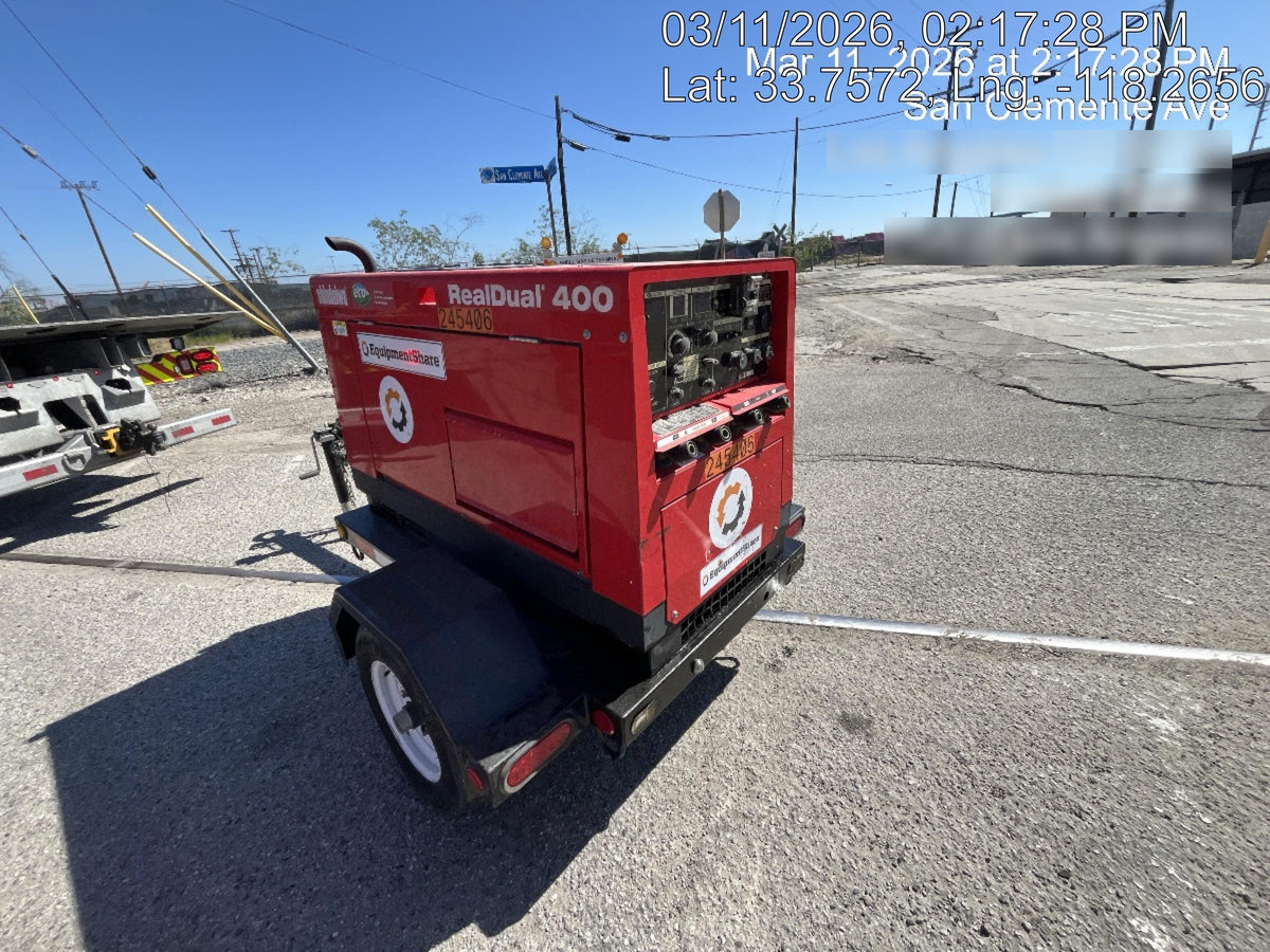 2022 Shindaiwa DGW400MDL Kubota D902 Engine, 23 HP, Dual Op Welder, Wire, Arc, Droop Stick, Tig, and CC Stick Functionality, Simulphase, 3 Phase and 1 Phase Gen Output, Single Axle NB Trlr, Slr Trckl Chrg 12V 12W, Fire Ext