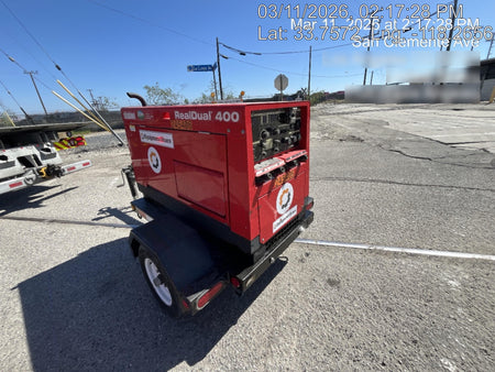 2022 Shindaiwa DGW400MDL Kubota D902 Engine, 23 HP, Dual Op Welder, Wire, Arc, Droop Stick, Tig, and CC Stick Functionality, Simulphase, 3 Phase and 1 Phase Gen Output, Single Axle NB Trlr, Slr Trckl Chrg 12V 12W, Fire Ext
