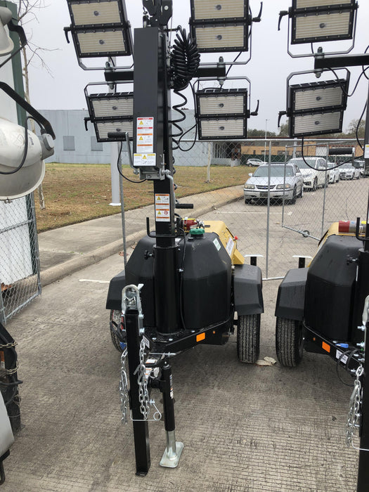 2022 Allmand NLV3GR (4) LED Light Fixture 350W, 23' Vertical Mast, 3kW Prime, Towable, Deep Sea L401, Leveling Jacks, Yanmar T4F 5.8hp