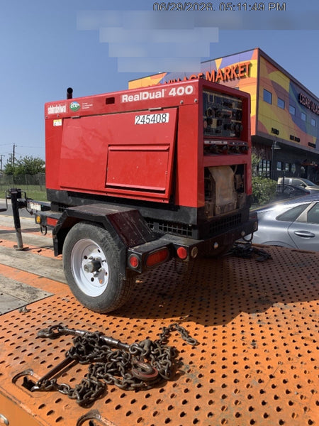 2022 Shindaiwa DGW400MDL Kubota D902 Engine, 23 HP, Dual Op Welder, Wire, Arc, Droop Stick, Tig, and CC Stick Functionality, Simulphase, 3 Phase and 1 Phase Gen Output, Single Axle NB Trlr, Slr Trckl Chrg 12V 12W, Fire Ext
