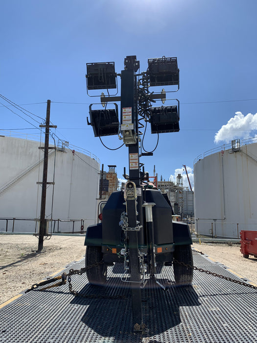 2022 Allmand NLV3GR (4) LED Light Fixture 350W, 23' Vertical Mast, 3kW Prime, Towable, Deep Sea L401, Leveling Jacks, Yanmar T4F 5.8hp