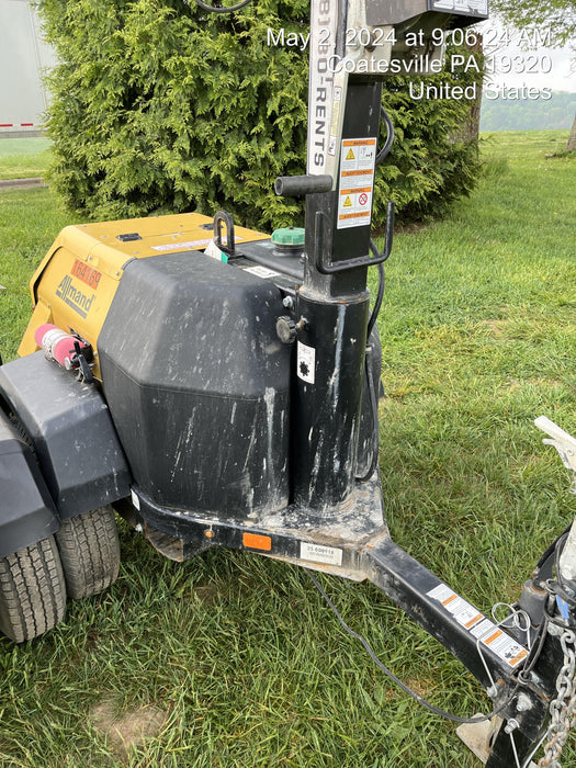 2021 Allmand NLV3GR (4) LED Light Fixture 350W, 23' Vertical Mast, 3kW Prime, Towable, Deep Sea L401, Leveling Jacks, Yanmar T4F 5.8hp