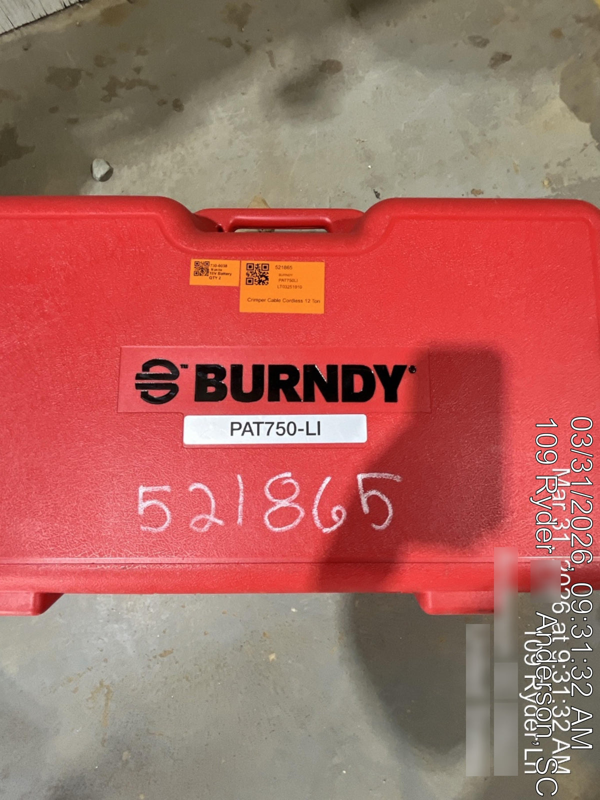 2025 BURNDY PAT750LI