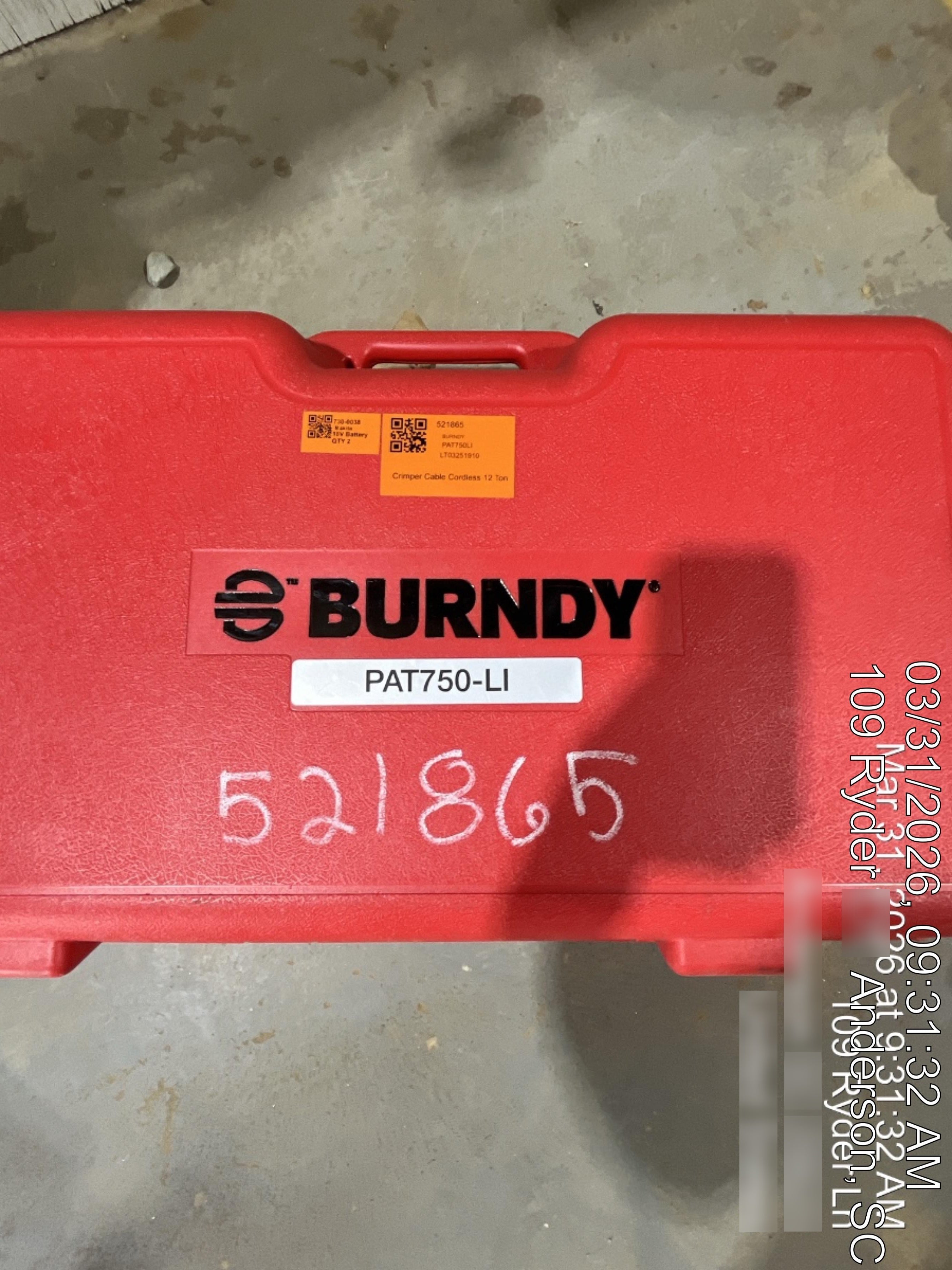 2025 BURNDY PAT750LI