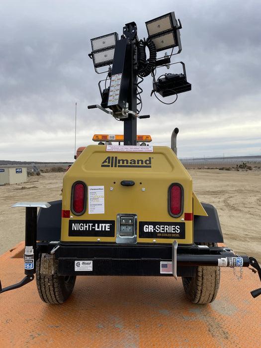 2022 Allmand NLV3GR (4) LED Light Fixture 350W, 23' Vertical Mast, 3kW Prime, Towable, ES Decals, T3