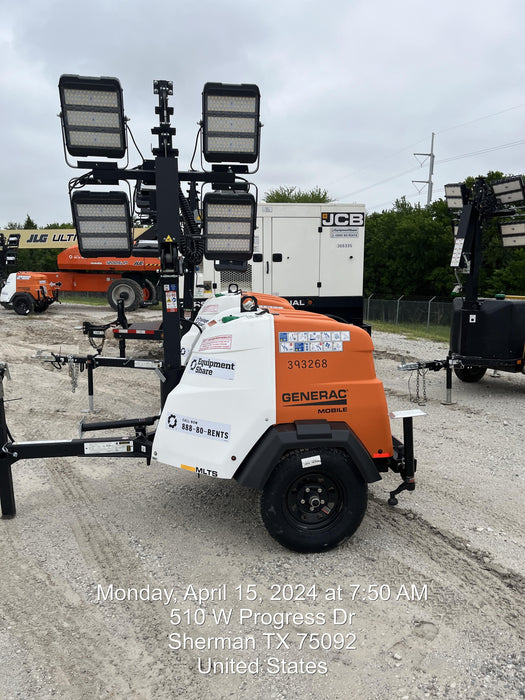 2024 Generac MLT2 Diesel, Flex Switch 120V Input, Powerzone Controller, 
(4) 320W LED Lights, 4kW Generator, 39.9 Gal Fuel Tank, 2" Ball, T3