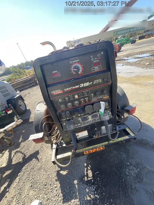 2021 Lincoln Electric Vantage 322 Vantage 322 Ready Pak 3 w/ Decals, ORANGE (includes trailer, cable rack, fender light kit) NO Telematics