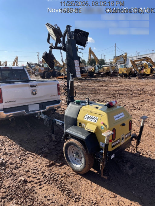 2022 Allmand NLV3GR (4) LED Light Fixture 350W, 23' Vertical Mast, 3kW Prime, Towable, ES Decals, T3