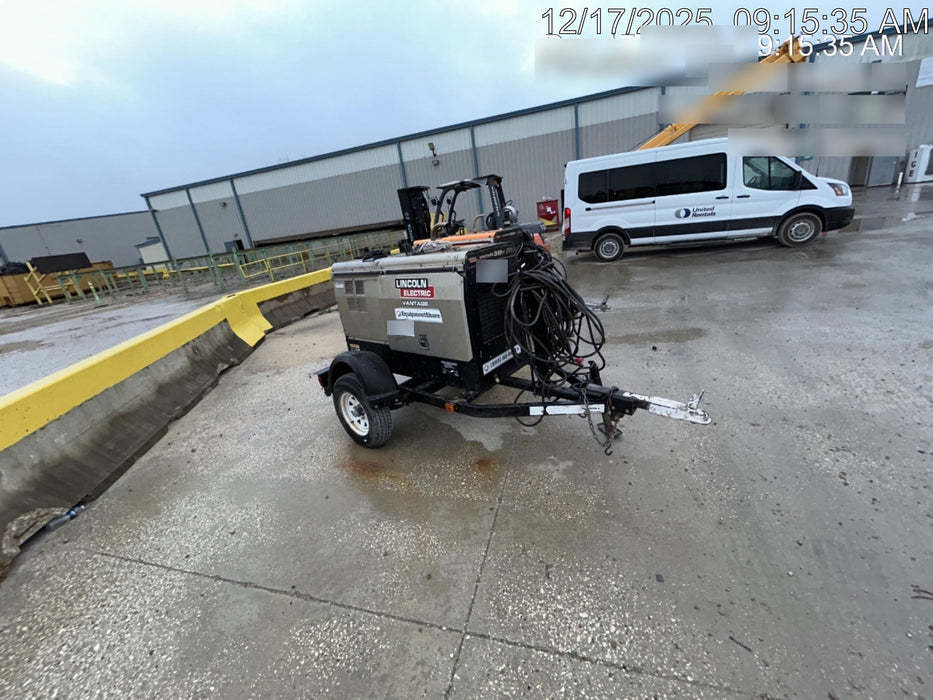 2019 Lincoln Electric Vantage 322 Welder Ready-Pak 3, Two wheel trailer, Fender and Light kit, Cable Rack