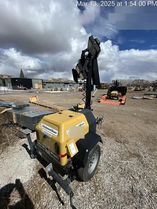 2021 Allmand NLV3GR (4) LED Light Fixture 350W, 23' Vertical Mast, 3kW Prime, Towable, Deep Sea L401, Leveling Jacks, Yanmar T4F 5.8hp