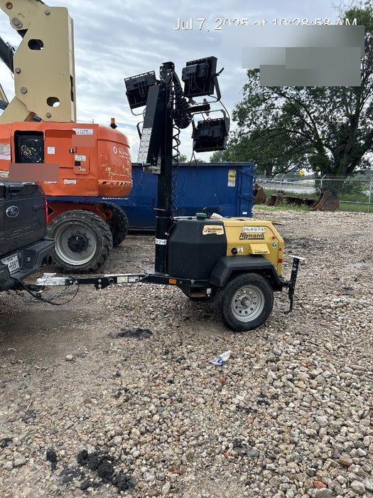 2022 Allmand NLV3GR (4) LED Light Fixture 350W, 23' Vertical Mast, 3kW Prime, Towable, ES Decals, T3