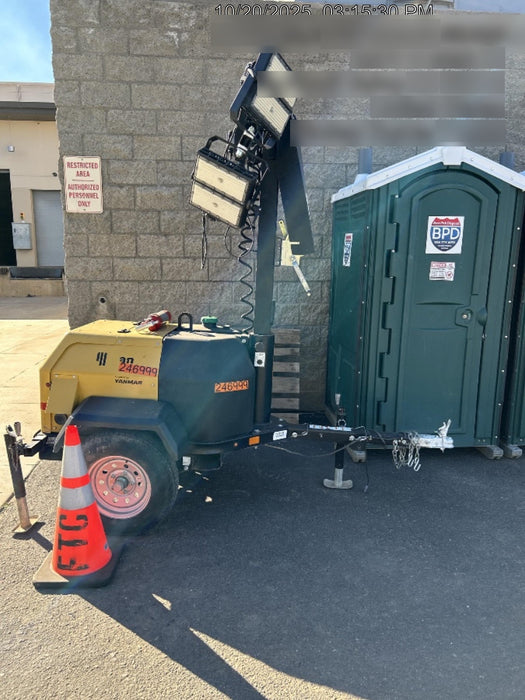 2022 Allmand NLV3GR (4) LED Light Fixture 350W, 23' Vertical Mast, 3kW Prime, Towable, ES Decals, T3