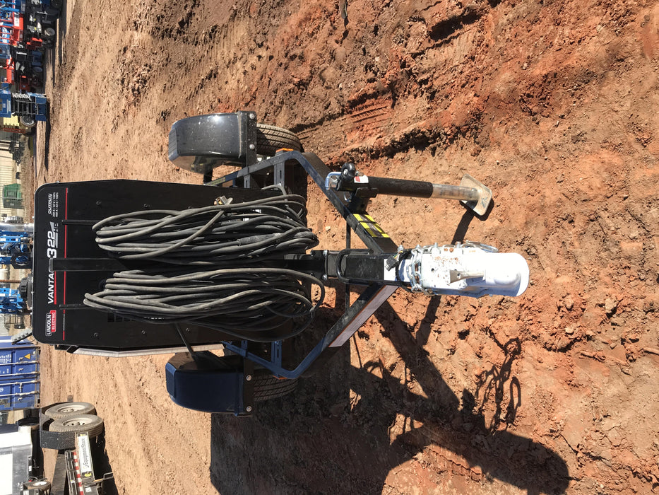 2019 Lincoln Electric Vantage 322 Ready-Pak 3, Two Wheel Trailer, Fender and Light Kit, Cable Rack