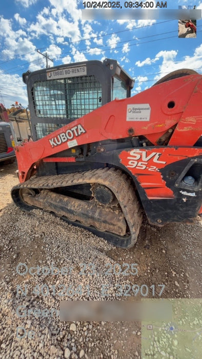 2019 Kubota SVL95-2S Cab/Heat/Air, Standard Tracks, Standard Flow, Hydraulic QC 80" HD Tooth Bucket