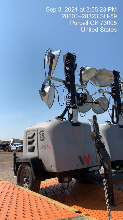 2019 Wacker Neuson LTV6L-MH Mobile Light Tower w/Fuel Level Sensor Installed