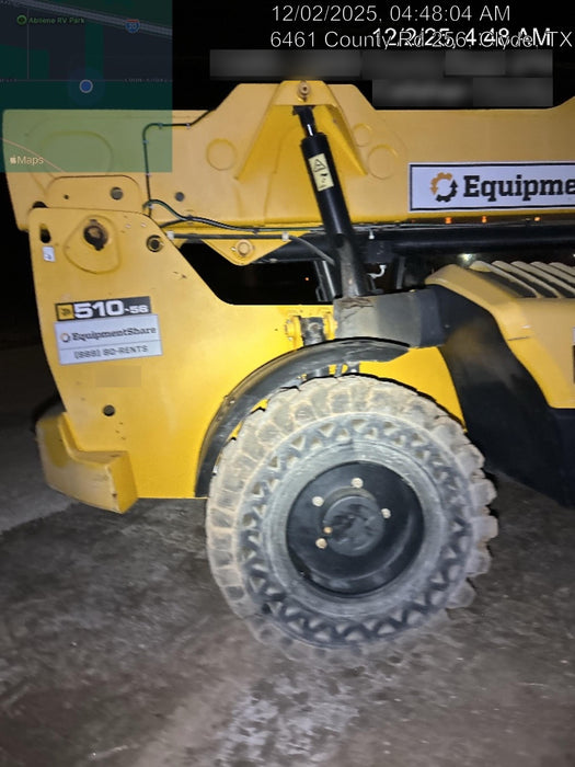 2019 JCB 510-56 Open ROPS, 74 HP, Solid Tires, Worklights, Beacon, Aux Hydraulics, Lifting Eye 66" Carriage/60" Forks