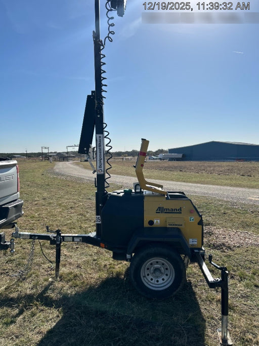 2022 Allmand NLV3GR (4) LED Light Fixture 350W, 23' Vertical Mast, 3kW Prime, Towable, ES Decals, T3