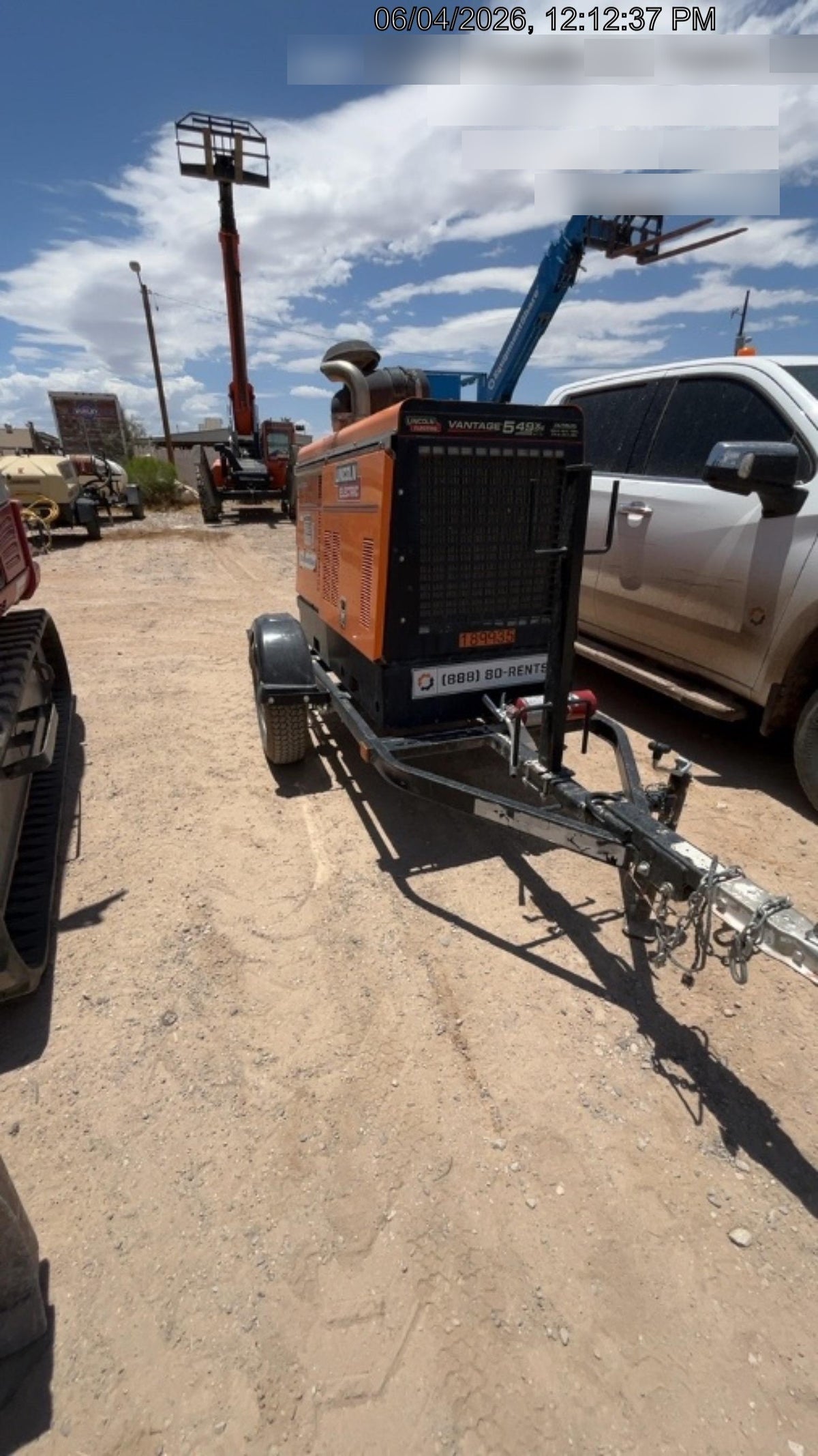 2021 Lincoln Electric Vantage 549X Ready Pak 3, ORANGE (includes trailer, cable rack, fender light kit)