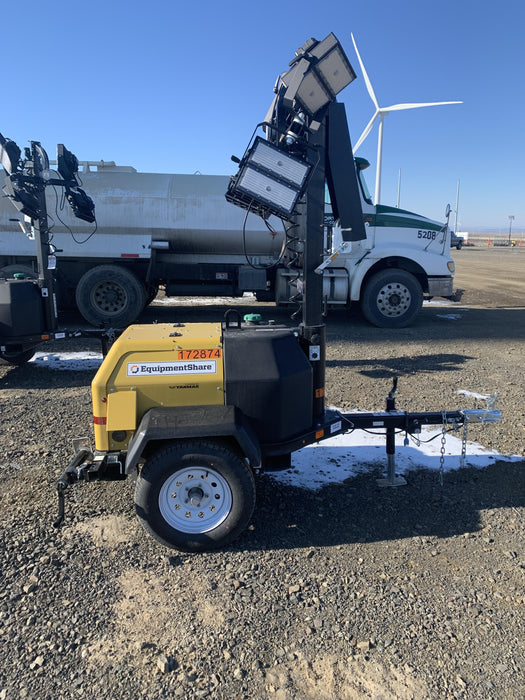 2021 Allmand NLV3GR (4) LED Light Fixture 350W, 23' Vertical Mast, 3kW Prime, Towable, Deep Sea L401, Leveling Jacks, Yanmar T4F 5.8hp