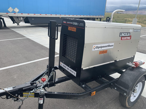 2019 Lincoln Electric Vantage 322 Welder Ready-Pak 3, Two wheel trailer, Fender and Light kit, Cable Rack