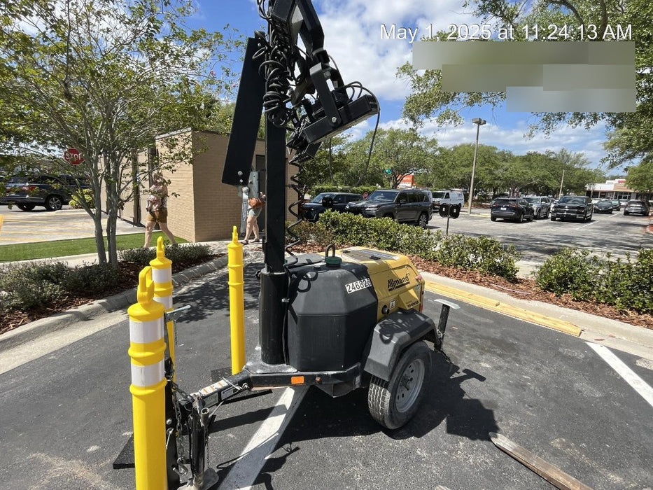 2022 Allmand NLV3GR (4) LED Light Fixture 350W, 23' Vertical Mast, 3kW Prime, Towable, ES Decals, T3