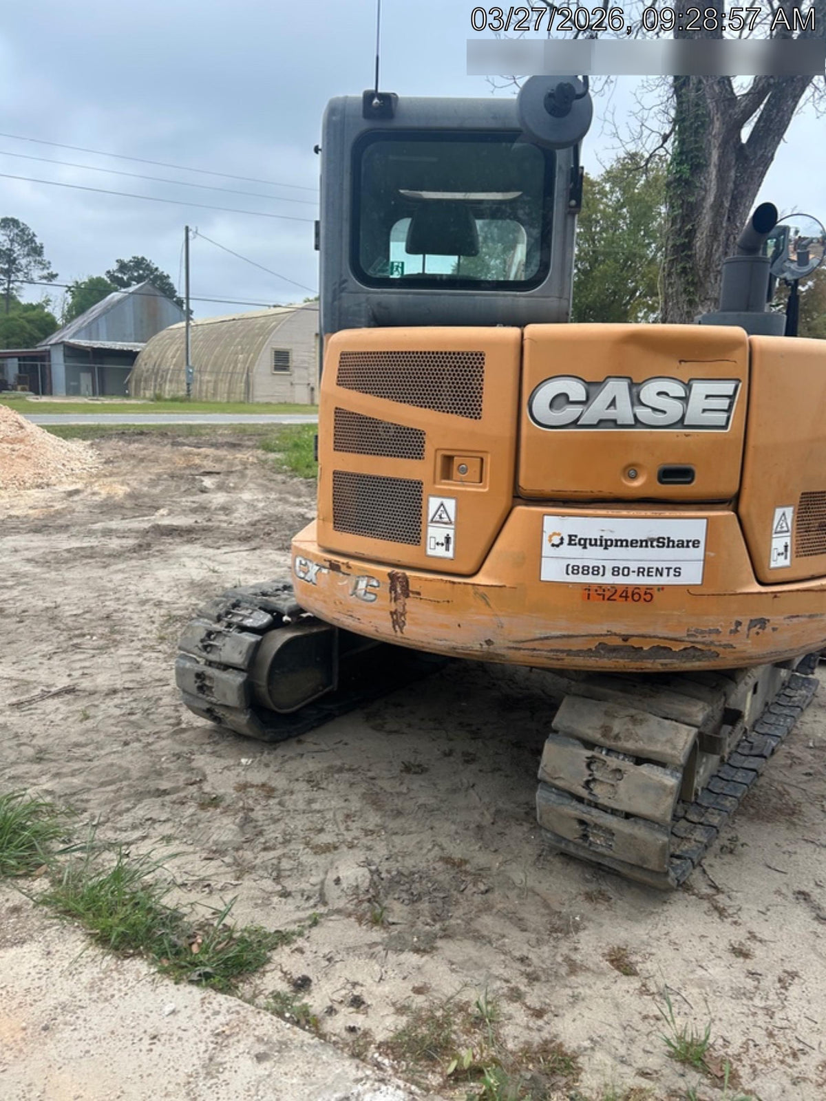 2015 Case CX80C CLOSED CAB, A/C, RUBBER TRACKS PADS, 7'-2" ARM