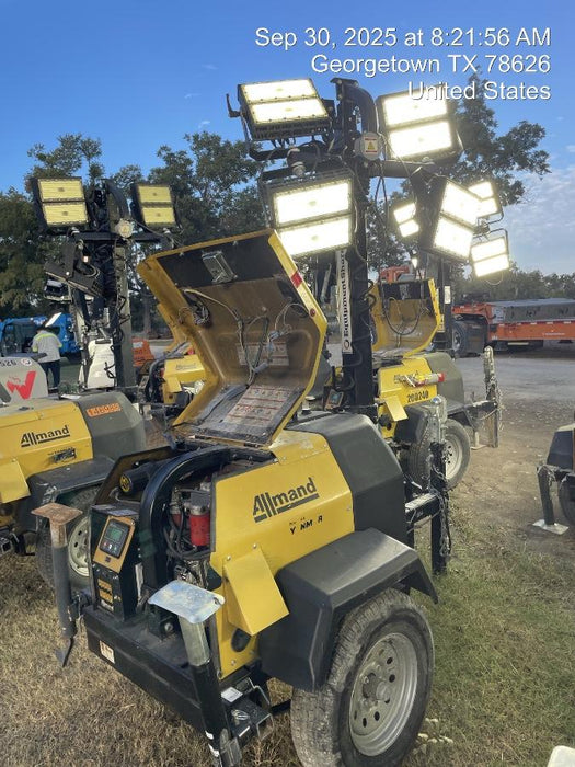 2022 Allmand NLV3GR (4) LED Light Fixture 350W, 23' Vertical Mast, 3kW Prime, Towable, ES Decals, T3